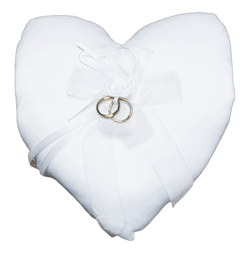 Ring Cushion – White Heart